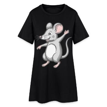 Happy mouse dancing laughing dancing laughing happy - Women’s T-Shirt Dress - black - Front