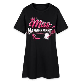 Miss Management Frauen Bürohumor  - Frauen T-Shirt-Kleid - Schwarz - Vorne
