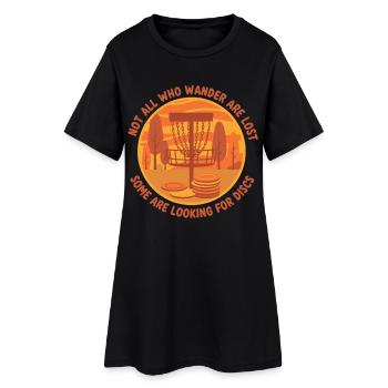 Disc Golf : Tous ceux qui errent ne sont pas perdus - Robe T-shirt Femme - noir - Devant