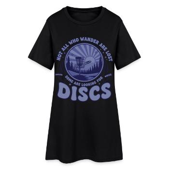 Tous ceux qui errent ne sont pas perdus à la recherche du disc golf - Robe T-shirt Femme - noir - Devant