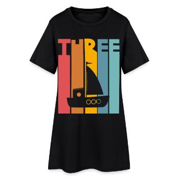 3rd Birthday Sailing Ship - Women’s T-Shirt Dress - black - Front