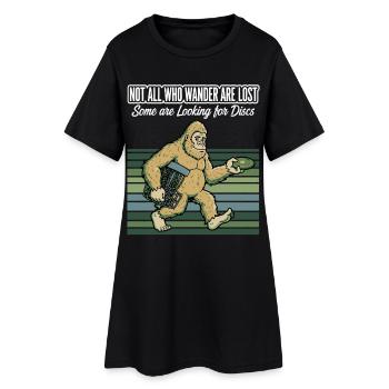 Disc Golf : Tous ceux qui errent ne sont pas perdus - Robe T-shirt Femme - noir - Devant