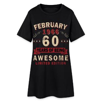 60e anniversaire – Année – février 1966 - Robe T-shirt Femme - noir - Devant