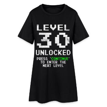 Level 30 unlocked - Frauen T-Shirt-Kleid - Schwarz - Vorne