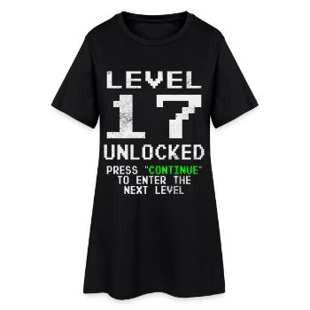 Niveau débloqué Anniversaire du joueur 17 ans - Robe T-shirt Femme - noir - Devant