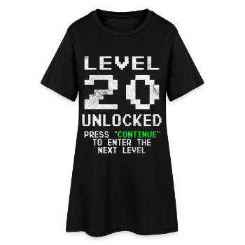 Birthday Gift Level Unlocked 20 Years - Women’s T-Shirt Dress - black - Front