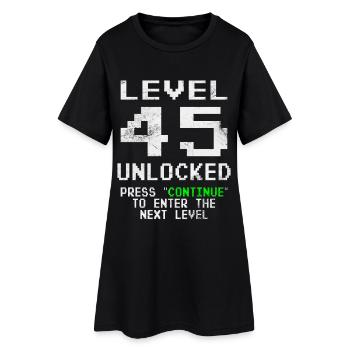 Niveau 45 débloqué - Joueur - Anniversaire - Cadeau - Robe T-shirt Femme - noir - Devant