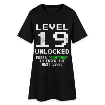 Gamer Level 19 Unlocked - Gaming - Women’s T-Shirt Dress - black - Front