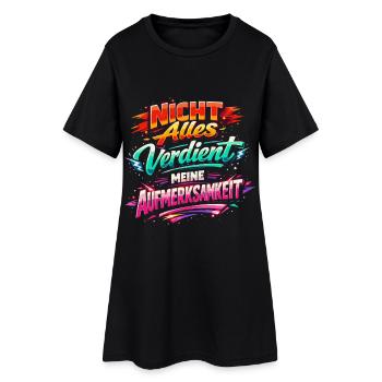 Aufmerksamkeit cooler Spruch - Frauen T-Shirt-Kleid - Schwarz - Vorne