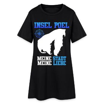 ÎLE DE POEL MA VILLE MON AMOUR Drôle - Robe T-shirt Femme - noir - Devant