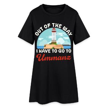 Ostsee AUS DEM WEG ICH MUSS NACH UMMANZ Lustig - Frauen T-Shirt-Kleid - Schwarz - Vorne