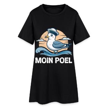 Mer Baltique MOIN POEL Souvenir Mouette Drôle - Robe T-shirt Femme - noir - Devant