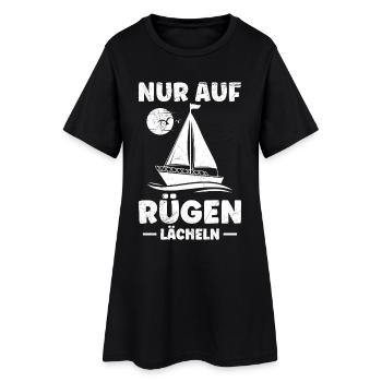 Île de Rügen UNIQUEMENT SUR RÜGEN SOURIRE MARIN Drôle - Robe T-shirt Femme - noir - Devant