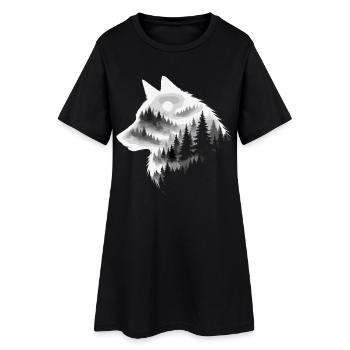 Loup, Forêt, Nature, Nature sauvage, Extérieur, Animal - Robe T-shirt Femme - noir - Devant
