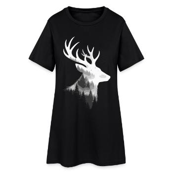 Cerf, Forêt, Nature, Nature sauvage, Extérieur, Animal - Robe T-shirt Femme - noir - Devant