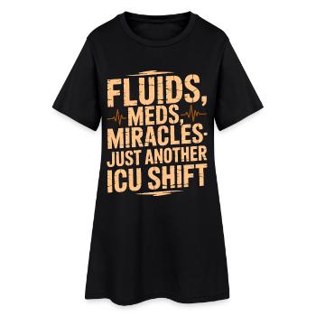 Infirmière en soins intensifs Fluides Médicaments Miracles Medical Frontline - Robe T-shirt Femme - noir - Devant