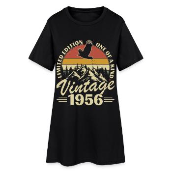 1956 Vintage Retro Geburtstagsgeschenk - Frauen T-Shirt-Kleid - Schwarz - Vorne