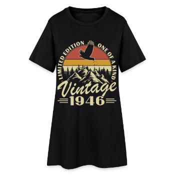 1946 Vintage Rétro Cadeau D'anniversaire - Robe T-shirt Femme - noir - Devant