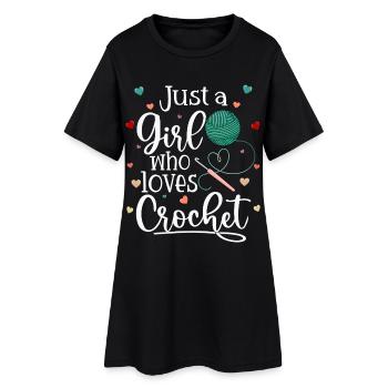 Juste une fille qui aime le crochet - Robe T-shirt Femme - noir - Devant