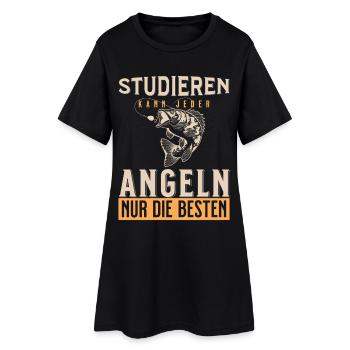 Studieren kann jeder Angeln Nur Die Besten - Frauen T-Shirt-Kleid - Schwarz - Vorne
