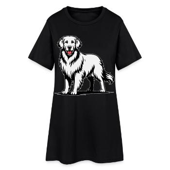 Golden Retriever in a Proud Pose - Women’s T-Shirt Dress - black - Front
