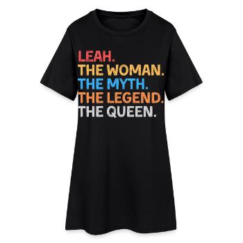 Leah la Femme, le mythe, la légende, la reine. - Robe T-shirt Femme - noir - Devant
