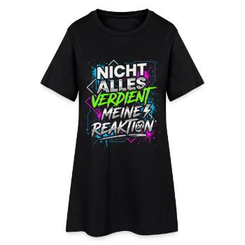 Tout ne mérite pas ma réaction - Robe T-shirt Femme - noir - Devant