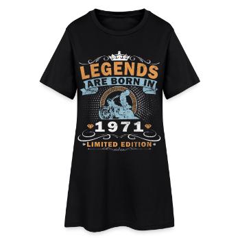 55e anniversaire Motocycliste Vintage 1971 - Robe T-shirt Femme - noir - Devant