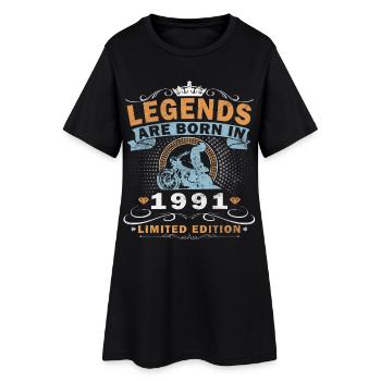 Motard du 35e anniversaire en 1991 - Robe T-shirt Femme - noir - Devant