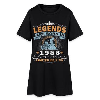 Jahrgang 1986 geboren Motorrad Geburtstag Geschenk - Frauen T-Shirt-Kleid - Schwarz - Vorne