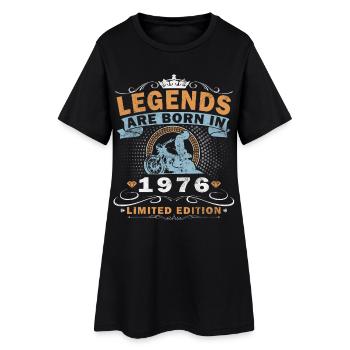 50e anniversaire motard motard de 1976 - Robe T-shirt Femme - noir - Devant