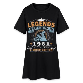 Naissance du motard motard vintage en 1961 - Robe T-shirt Femme - noir - Devant