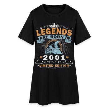 25e anniversaire motard motard 2001 - Robe T-shirt Femme - noir - Devant