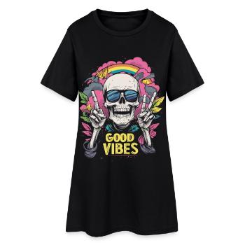 Skull Rainbow - Women’s T-Shirt Dress - black - Front