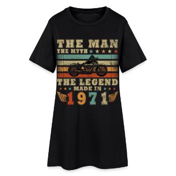 55e anniversaire Motocycliste Vintage 1971 - Robe T-shirt Femme - noir - Devant