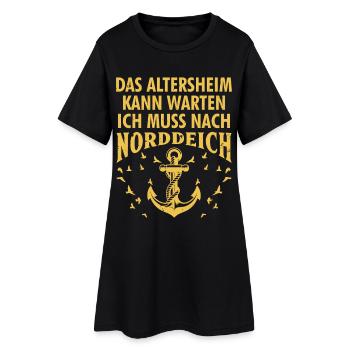Grand-père, la maison de retraite peut attendre, doit aller à Norddeich - Robe T-shirt Femme - noir - Devant