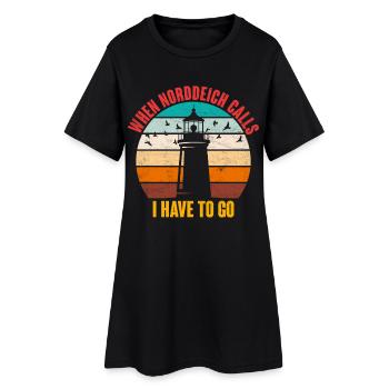 Vacances en mer du Nord QUAND NORDDEICH APPELLE Drôle - Robe T-shirt Femme - noir - Devant