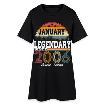 Les légendes sont nées en janvier 2006 - Robe T-shirt Femme - noir - Devant