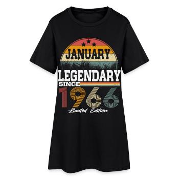 Legends-were-born-in-January-1966 - Women’s T-Shirt Dress - black - Front
