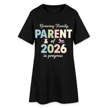 Famille en croissance – Parent de 2026 - Robe T-shirt Femme - noir - Devant