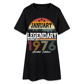 Les légendes sont nées en janvier 1976 - Robe T-shirt Femme - noir - Devant