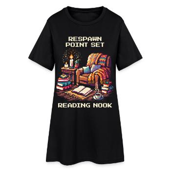Set de réapparition | Lecture du journal de lecture - Robe T-shirt Femme - noir - Devant