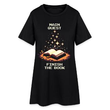 Quête principale : Finir le livre | Motivation à lire - Robe T-shirt Femme - noir - Devant