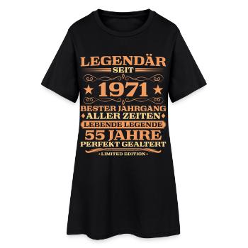 1971 vintage 55 years perfectly aged - Women’s T-Shirt Dress - black - Front