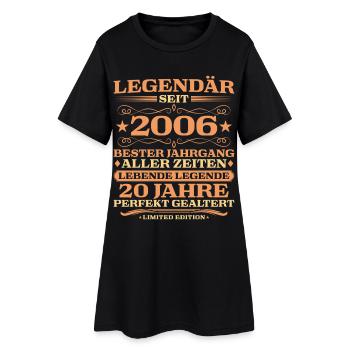 2006 Jahrgang 20 Jahre perfekt gealtert - Frauen T-Shirt-Kleid - Schwarz - Vorne