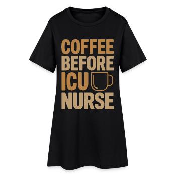 ICU Nurse Coffee Registered Nurse Coffee Lover - Frauen T-Shirt-Kleid - Schwarz - Vorne