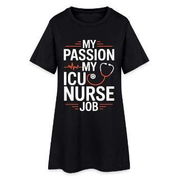 Infirmière en réanimation Ma passion Ma Infirmière en soins intensifs - Robe T-shirt Femme - noir - Devant