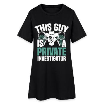  Private Detective Costume Guard Uniform Private - Women’s T-Shirt Dress - black - Front