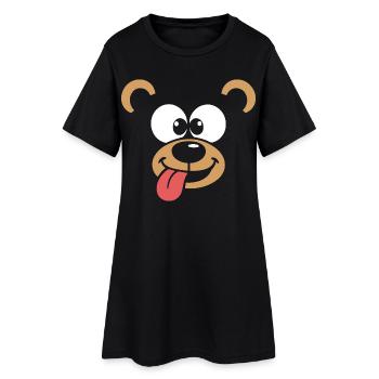 Monkey | Big Face Costume Carnival Disguise - Women’s T-Shirt Dress - black - Front