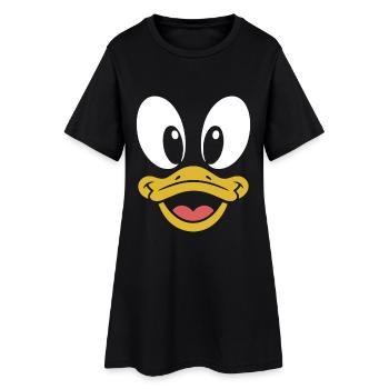 Canard | Déguisement de carnaval en costume de grand visage - Robe T-shirt Femme - noir - Devant